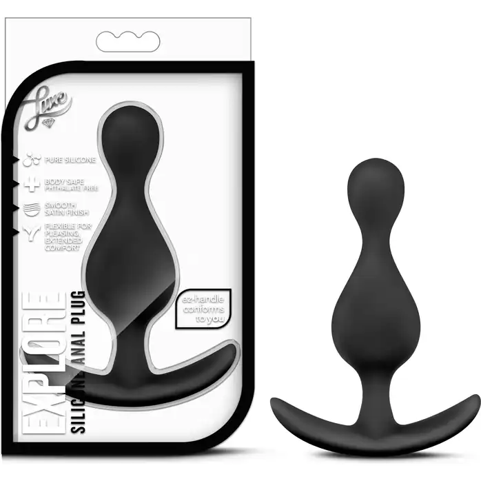 Чёрная фигурная анальная пробка Luxe Explore - 11,4 см - Luxe. Фотография 3.