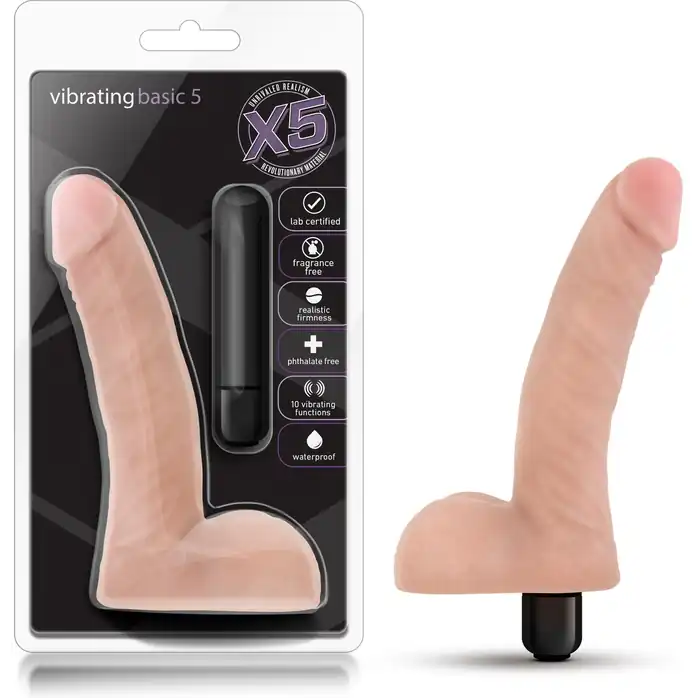 Телесный вибратор-реалистик со съемной вибропулей X5 Vibrating Basic 5 - 14 см - X5 . Фотография 7.