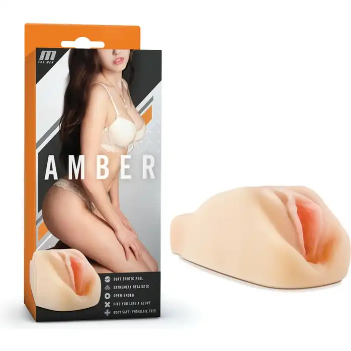 Телесный мастурбатор-вагина M for Men Amber - M for Men. Фотография 3.