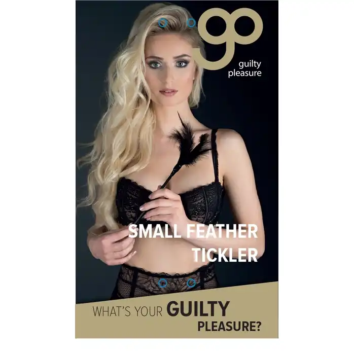 Пластиковая метелочка с чёрными пёрышками Small Feather Tickler - 32 см - Guilty Pleasure. Фотография 2.