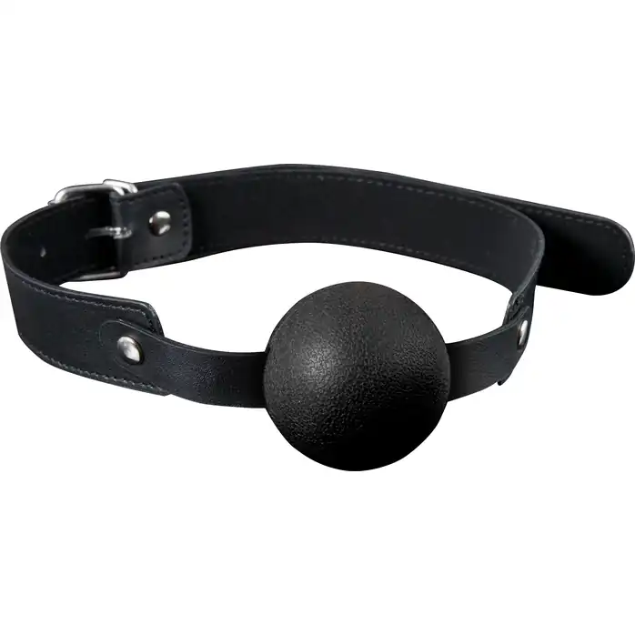 Силиконовый кляп-шар с ремешками из полиуретана Solid Silicone Ball Gag - Guilty Pleasure