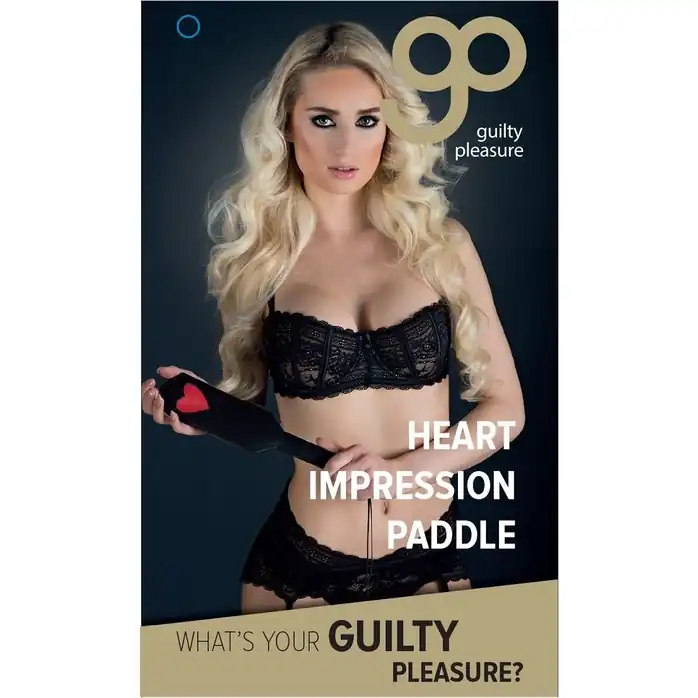 Полиуретановый спанкер с сердечком Heart Impression Paddle - 31 см - Guilty Pleasure. Фотография 3.