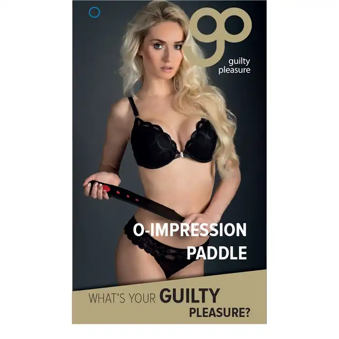 Чёрный пэддл с красным геометрическим узором O-Impression Paddle - 40 см - Guilty Pleasure. Фотография 2.