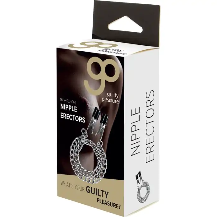 Прищепки для сосков Block Busters Nipple Clamps с цепью - Guilty Pleasure. Фотография 2.