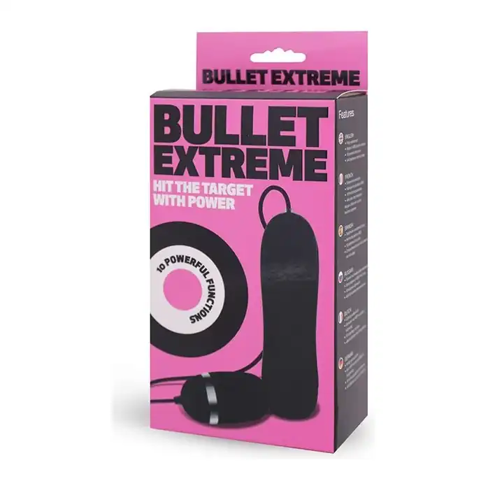 Чёрное виброяйцо с пультом BULLET EXTREME. Фотография 2.