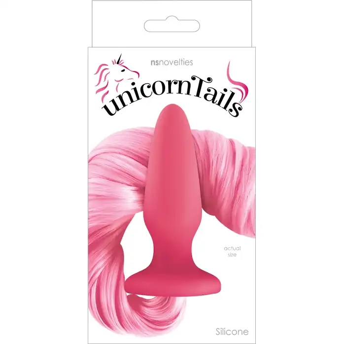 Розовая анальная пробка с нежно-розовым хвостом Unicorn Tails Pastel Pink - Unicorn Tails. Фотография 2.