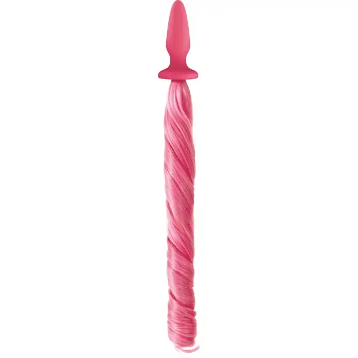 Розовая анальная пробка с нежно-розовым хвостом Unicorn Tails Pastel Pink - Unicorn Tails