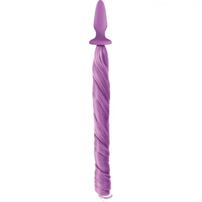 Сиреневая анальная пробка с сиреневым хвостом Unicorn Tails Pastel Purple - Unicorn Tails