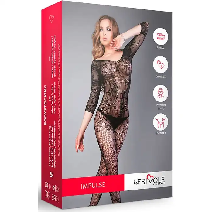 Ажурный комбинезон с длинными рукавами - Impulse. Фотография 9.