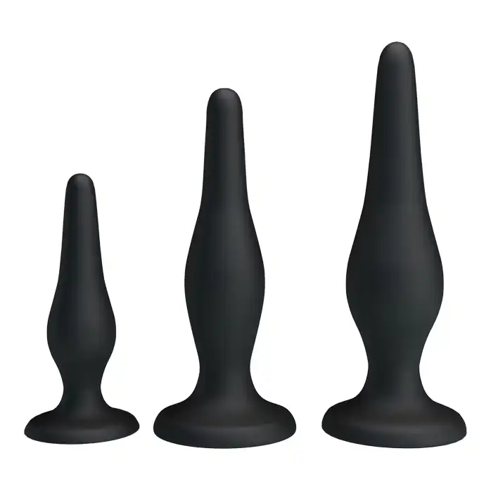 Набор из 3 силиконовых анальных пробок для начинающих Mini Anal Kit - Pretty Love