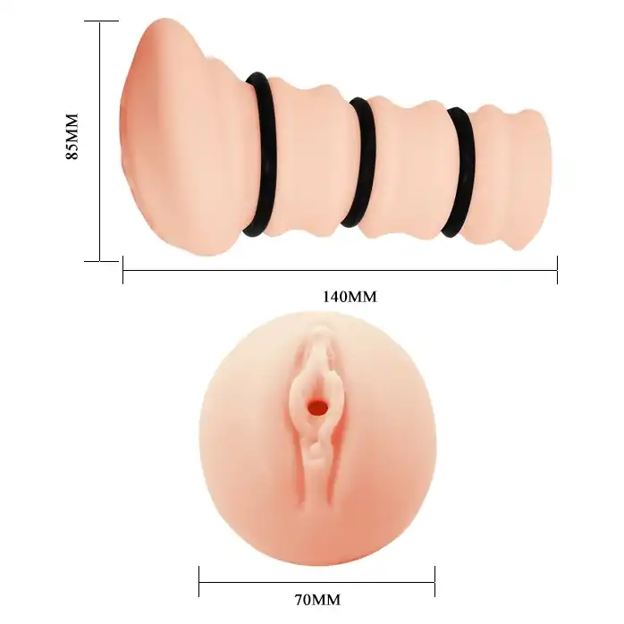 Мастурбатор-вагина с утягивающими кольцами Rossi Flesh 3D - Crazy Bull. Фотография 5.