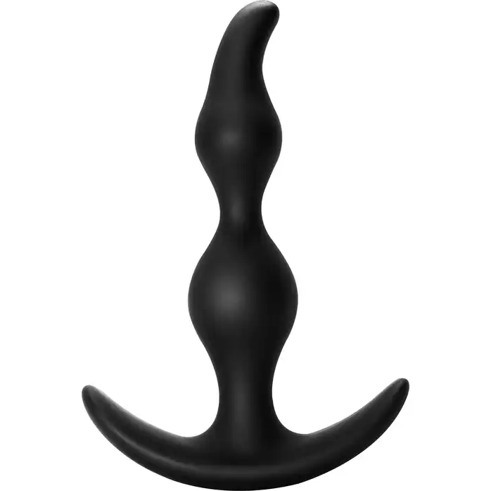 Чёрная анальная пробка Bent Anal Plug Black - 13 см - First Time