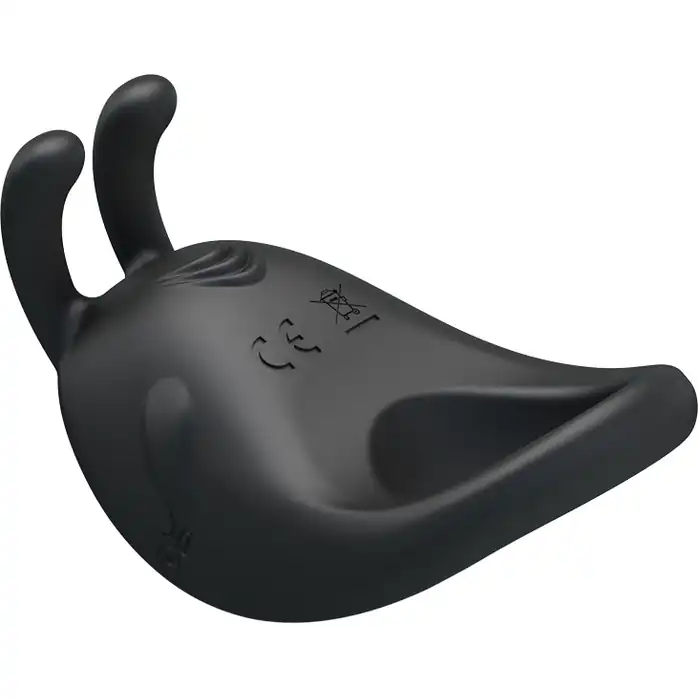 Чёрное эрекционное кольцо с вибрацией Rabbit Vibrator - Pretty Love. Фотография 4.