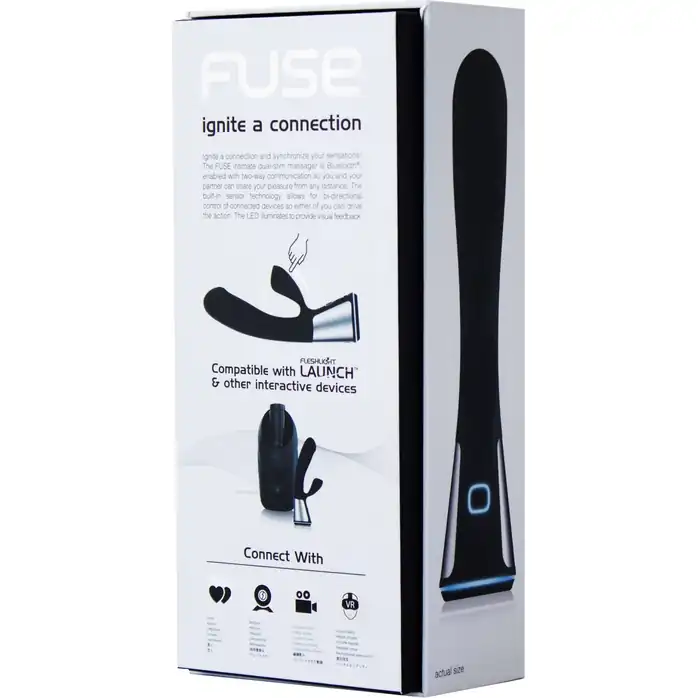 Чёрный интерактивный вибратор Kiiroo Ohmibod Fuse - 18 см. Фотография 5.
