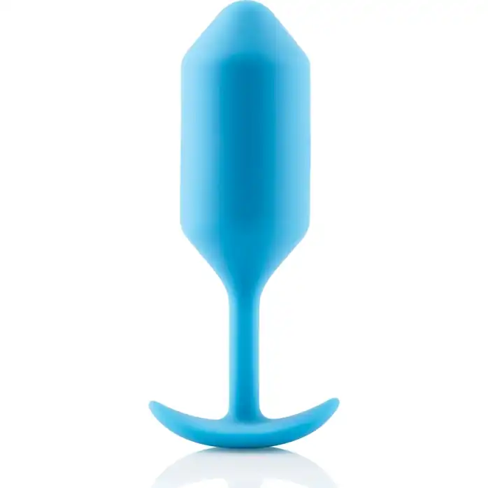 Голубая пробка для ношения B-vibe Snug Plug 3 - 12,7 см. Фотография 2.