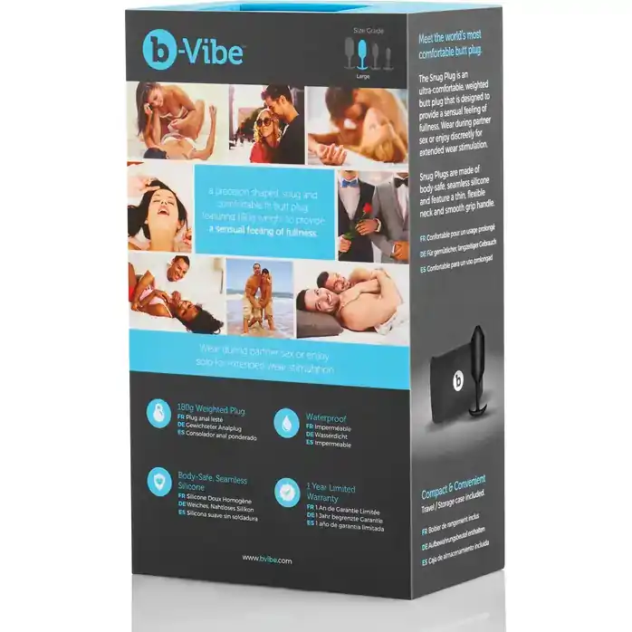 Чёрная пробка для ношения B-vibe Snug Plug 3 - 12,7 см. Фотография 7.