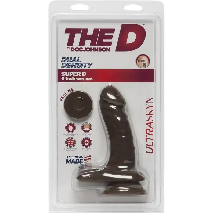 Коричневый фаллоимитатор с мошонкой на присоске The D Super D 6 Chocolate - 16,5 см - The D. Фотография 2.