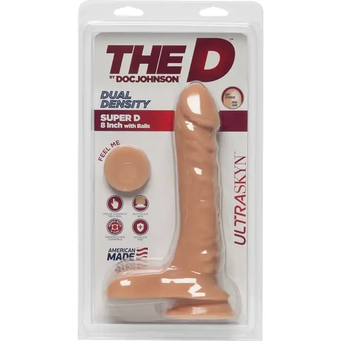 Телесный фаллоимитатор с мошонкой на присоске The D Super D 8 Vanilla - 20,3 см - The D. Фотография 2.