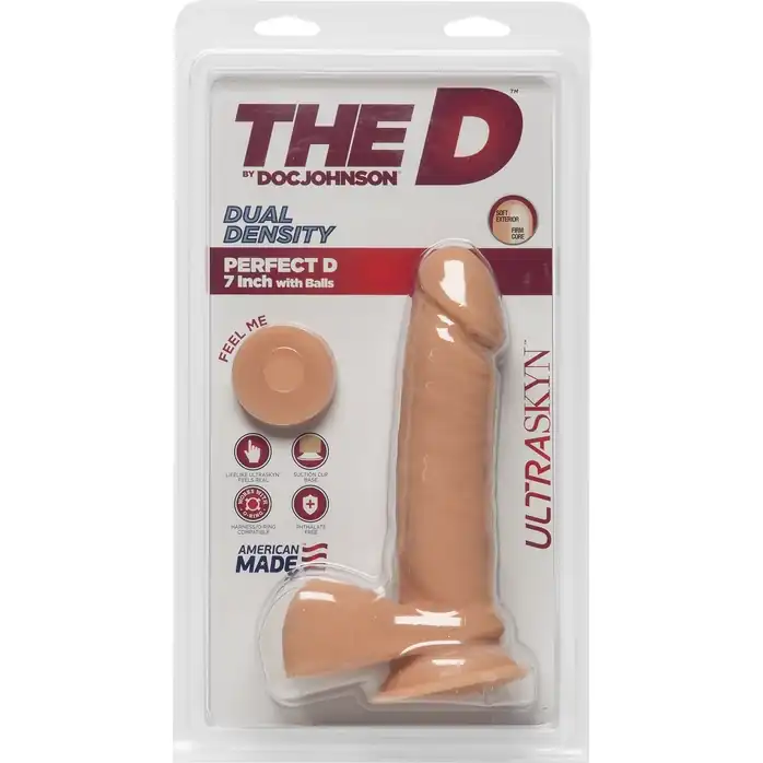 Телесный фаллоимитатор на присоске The D Perfect D 7 Vanilla - 17,78 см - The D. Фотография 3.