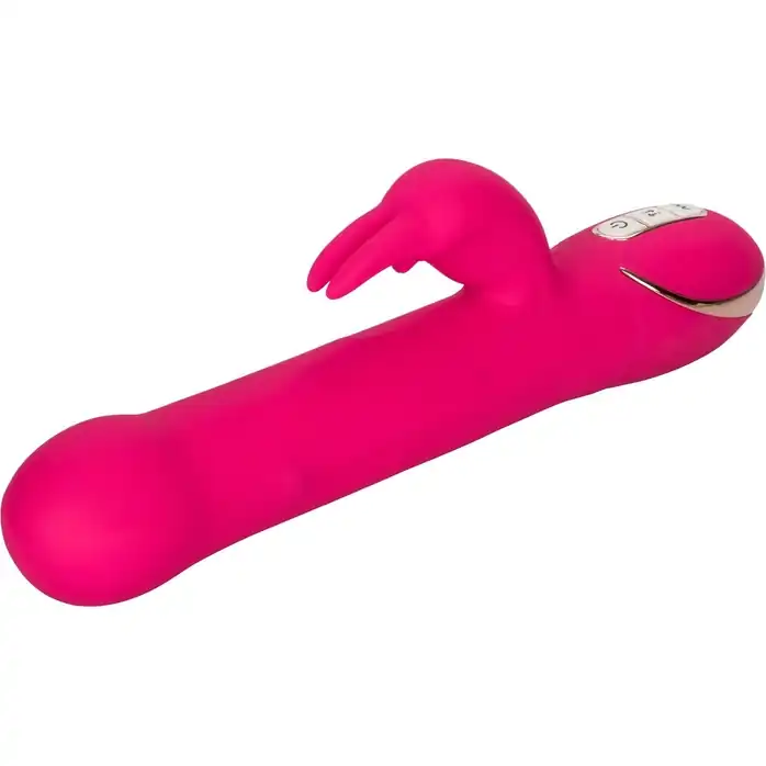 Ярко-розовый вибратор Jack Rabbit Signature Silicone Beaded Rabbit - 23 см - Jack Rabbits. Фотография 4.