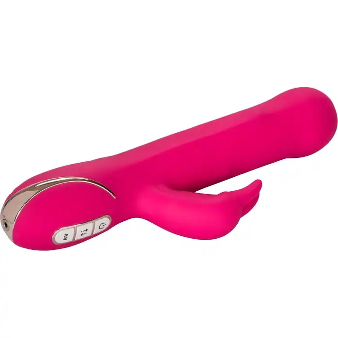 Ярко-розовый вибратор Jack Rabbit Signature Silicone Beaded Rabbit - 23 см - Jack Rabbits. Фотография 5.