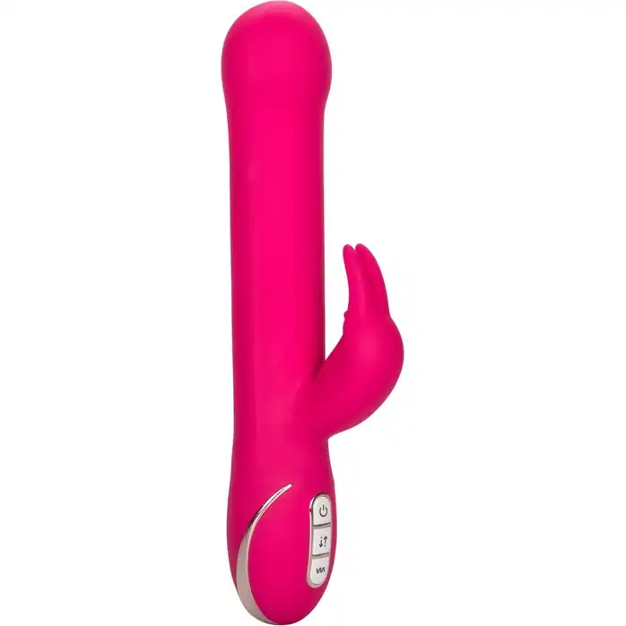 Ярко-розовый вибратор Jack Rabbit Signature Silicone Beaded Rabbit - 23 см - Jack Rabbits