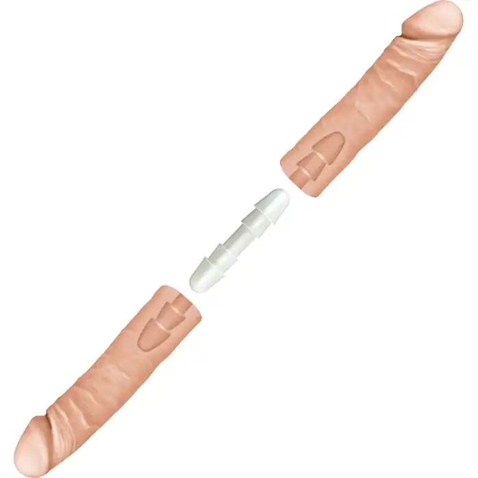 Телесный двусторонний фаллоимитатор из 2 частей The D Double D 16 - 40,6 см - The D