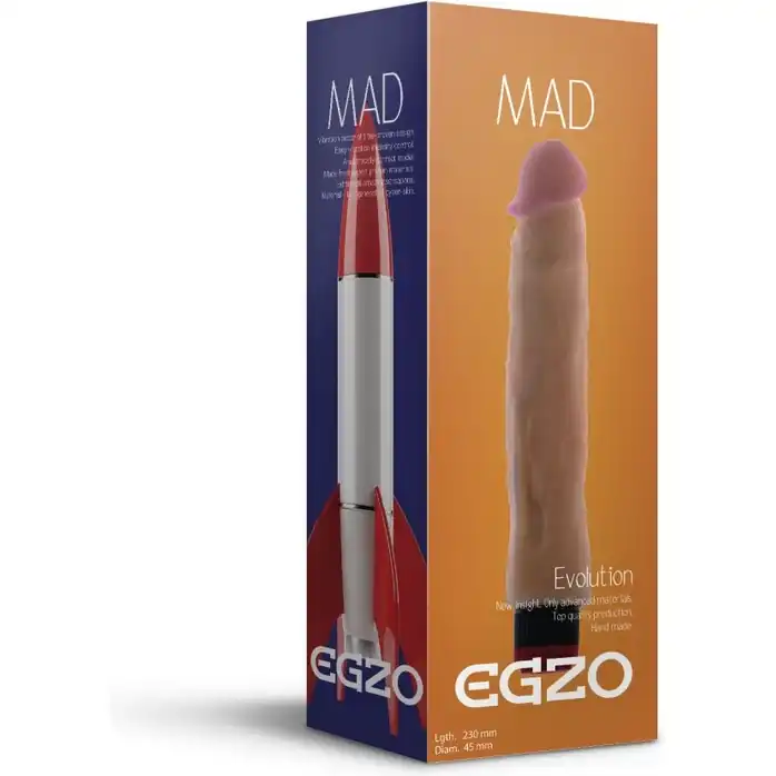 Реалистичный мультискоростной вибратор без мошонки Mad Rocket - 23 см. Фотография 2.