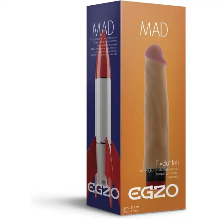 Реалистичный мультискоростной вибратор без мошонки Mad Rocket - 21 см. Фотография 2.