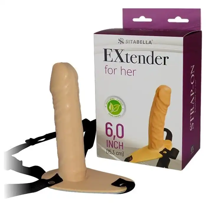 Телесный поясной страпон для женщин Sitabella FOR HER - 15,3 см - Sitabella accessories