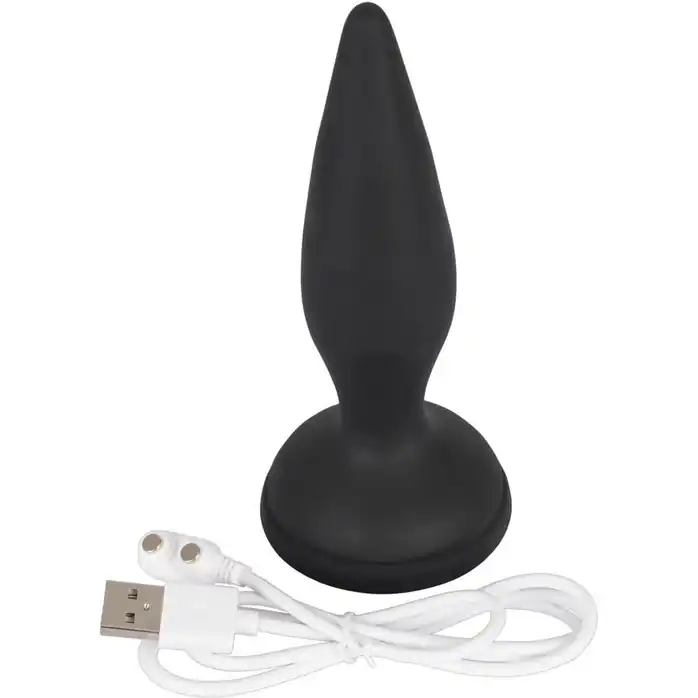 Чёрная вибропробка Vibro-Butt Plug with a Suction Cup - 13,6 см - You2Toys
