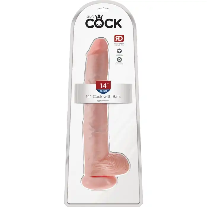 Телесный фаллоимитатор-гигант 14 Cock with Balls - 37,5 см - King Cock. Фотография 5.