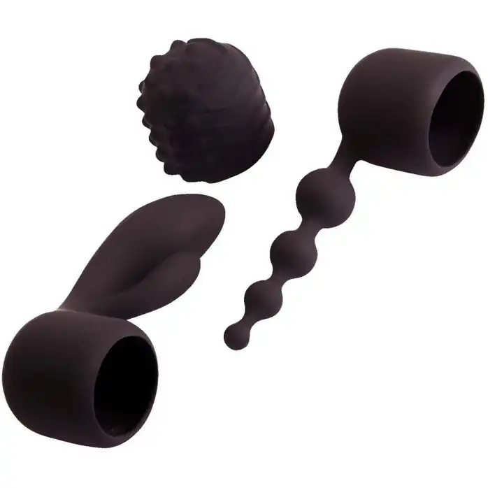 Жезловый вибратор с насадками Supercharged Wand Set. Фотография 6.