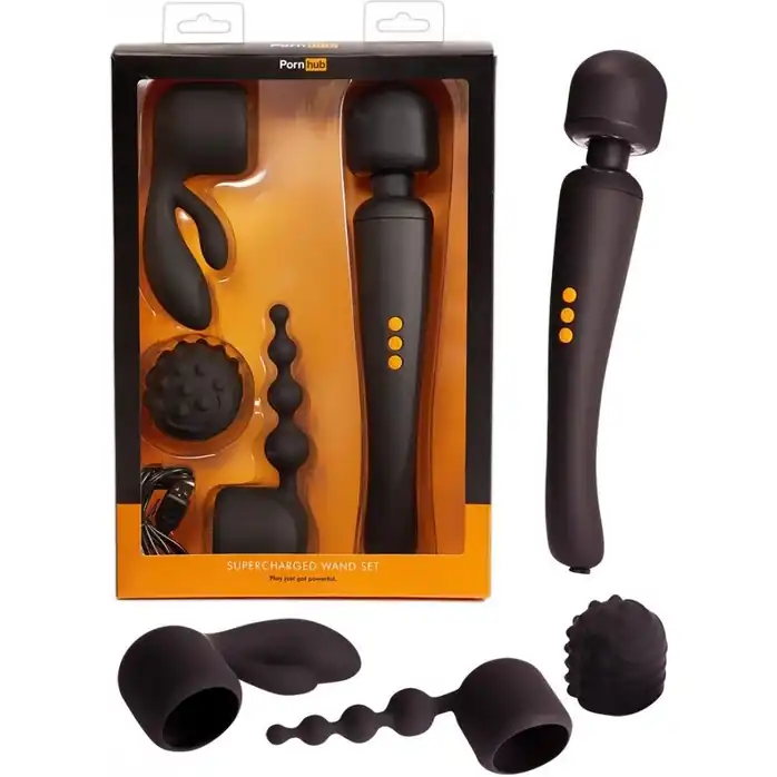 Жезловый вибратор с насадками Supercharged Wand Set