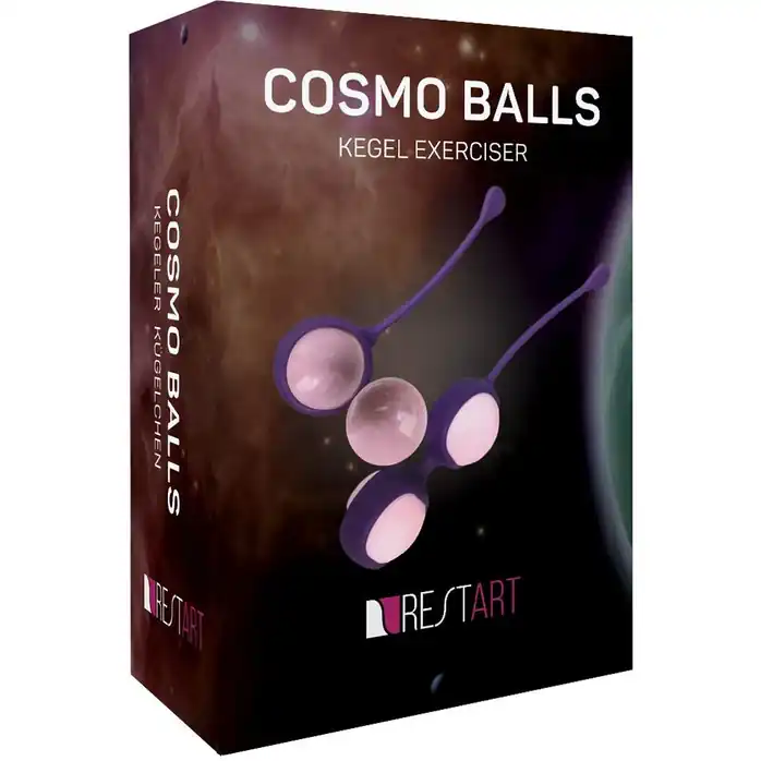 Фиолетовые вагинальные шарики Cosmo Balls с парой сменных шаров. Фотография 2.
