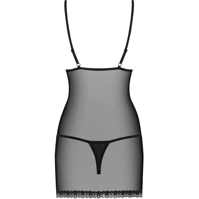 Облегающая сорочка с кружевом на тонких бретелях - Sexy. Фотография 4.