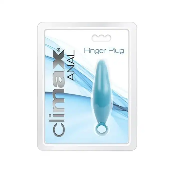 Голубая анальная пробка Climax Anal Finger Plug - 10,5 см - Climax. Фотография 2.