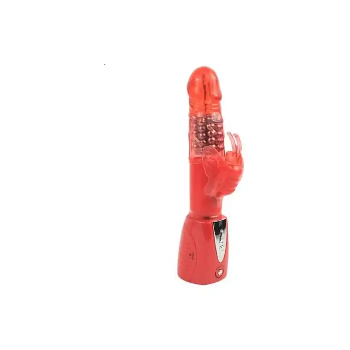 Красный вибромассажер Climax Joy 3X Multi-Purpose Rabbit Vibe - 23,5 см - Climax