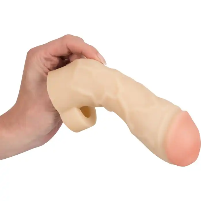 Закрытая удлиняющая насадка на пенис с подхватом мошонки Thicker Bigger Extension - 17 см - You2Toys. Фотография 5.
