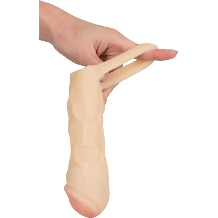 Закрытая удлиняющая насадка на пенис с подхватом мошонки Thicker Bigger Extension - 17 см - You2Toys. Фотография 6.