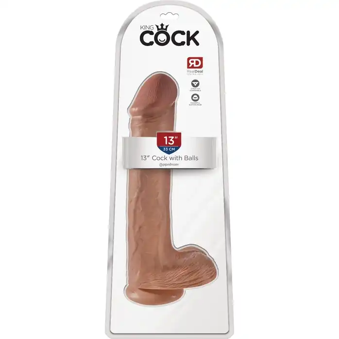 Фаллоимитатор-мулат на присоске 13 Cock with Balls - 35,6 см - King Cock. Фотография 5.