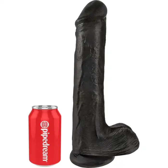 Чёрный фаллоимитатор на присоске 13 Cock with Balls - 35,6 см - King Cock. Фотография 6.