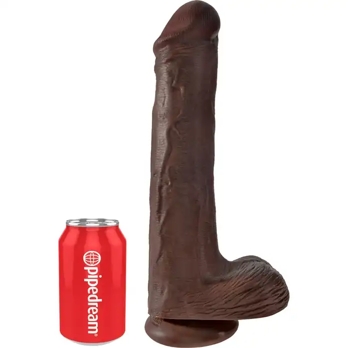 Коричневый фаллоимитатор на присоске 13 Cock with Balls - 35,6 см - King Cock. Фотография 6.