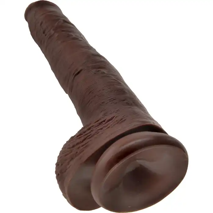 Коричневый фаллоимитатор-гигант 14 Cock with Balls - 37,5 см - King Cock. Фотография 4.