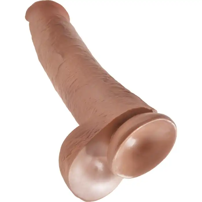 Кофейный фаллоимитатор-гигант 15 Cock with Balls - 40,6 см - King Cock. Фотография 4.