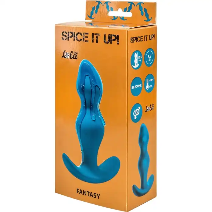 Бирюзовая фигурная анальная пробка Fantasy - 12,5 см - Spice It Up. Фотография 3.
