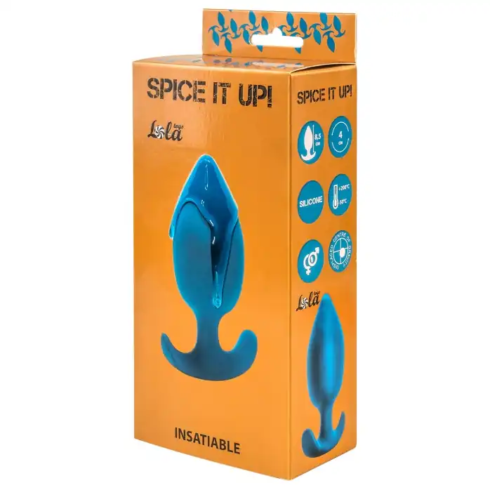 Бирюзовая анальная пробка Insatiable - 10,5 см - Spice It Up. Фотография 4.