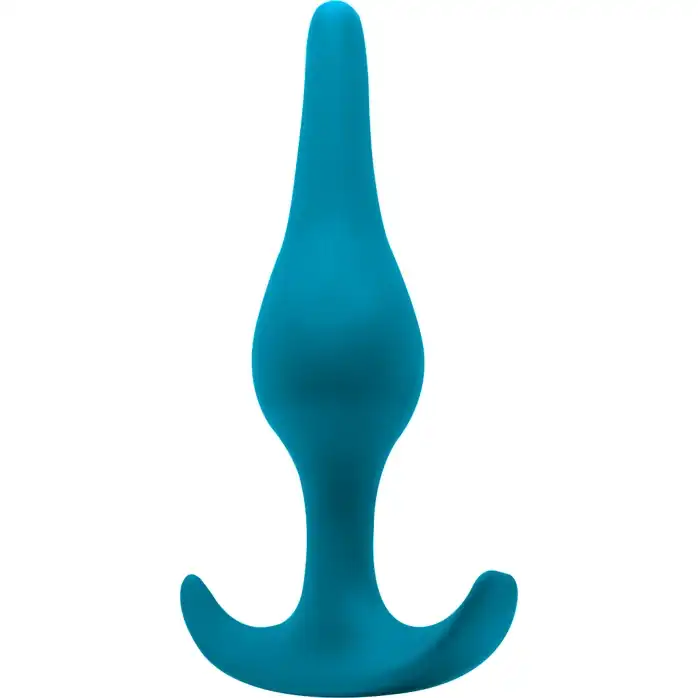 Бирюзовая анальная пробка Smooth - 12,5 см - Spice It Up