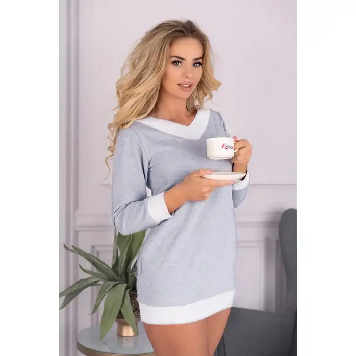 Домашняя сорочка-туника Maristela с кармашками - Touch of Gray Collection. Фотография 5.