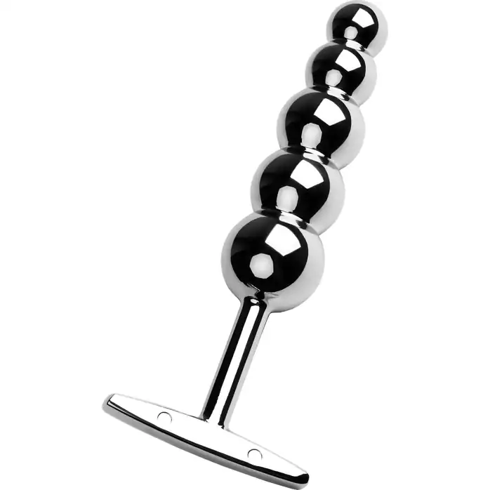 Серебристая анальная втулка-ёлочка TOYFA Metal - 15,5 см - Metal. Фотография 2.